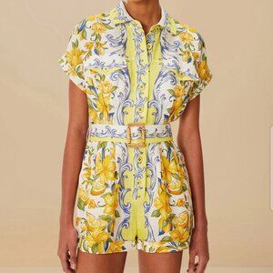 MET Farm Rio L off-white sicily scarf euroflax premium linen romper